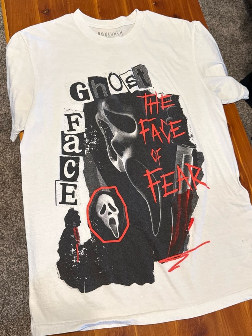 BoxLunch White Ghost Face Graphic Tee - The Face of Fear
